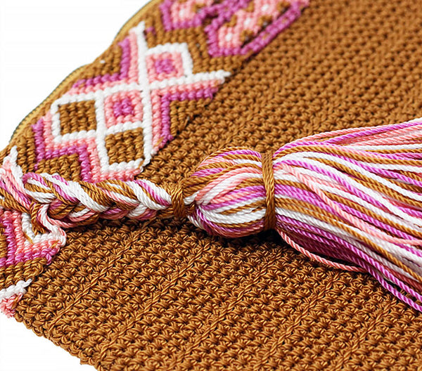 Chiapas Clutch Handbag - Gold & Pink