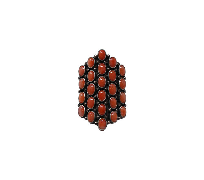 Coral Ring - Deep Pink Pyramid