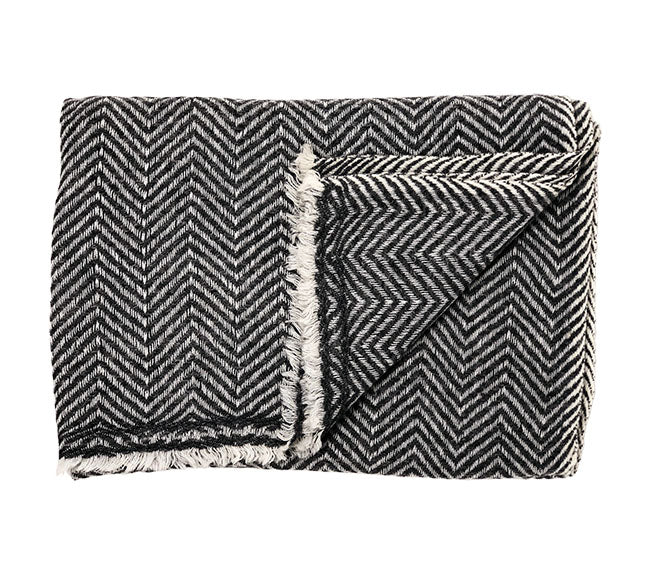 Cashmere Scarf - Large Herringbone