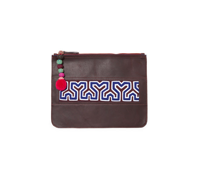 Colombian Leather Clutch - Maroon