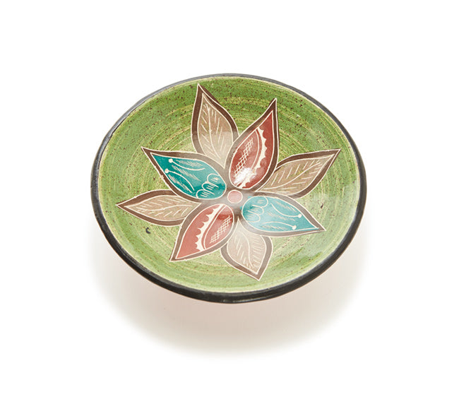 Guaitil 6.25" Bowl - Lime & Teal Flower