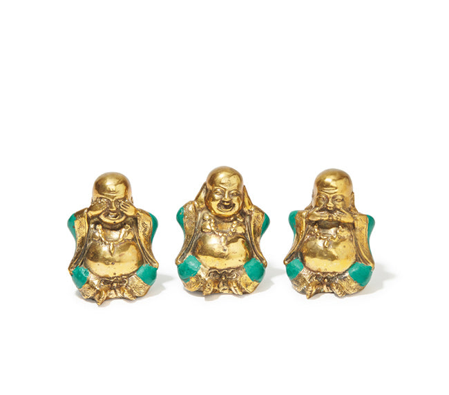 Happy Buddha Hear No Evil Trio Set - Jade
