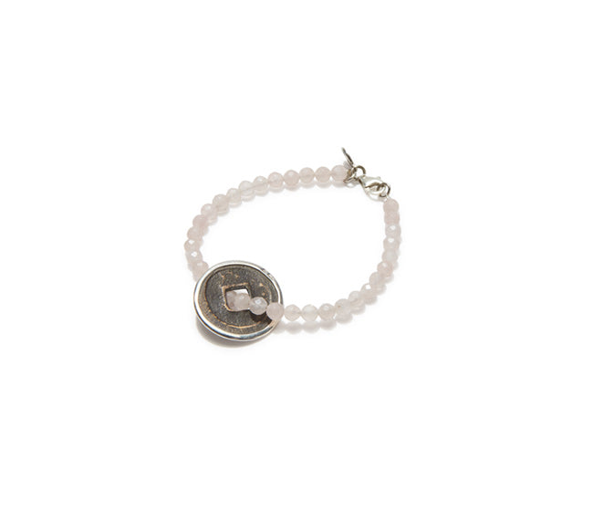 Rose Quartz & Coin Bracelet