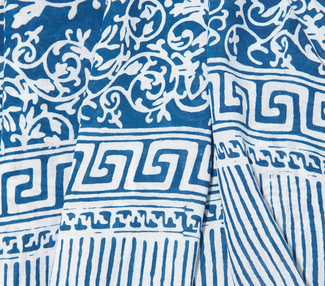 Blue & White Tassel Sarong