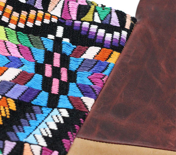 Guatemalan Brocade & Leather Tote