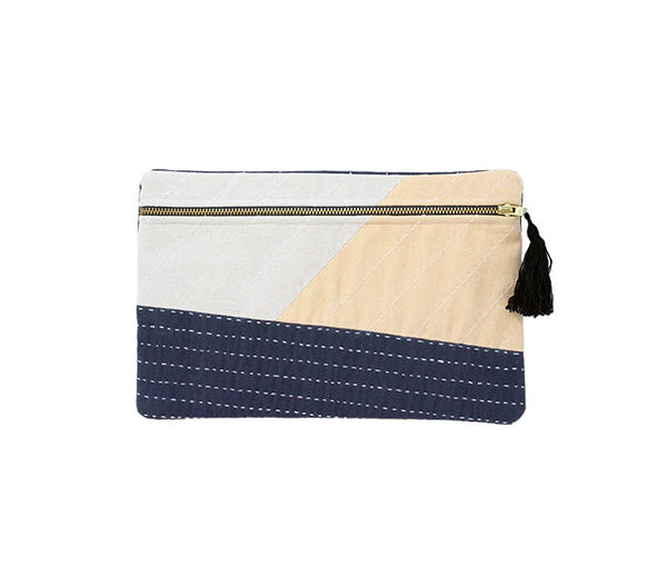 Small Kantha Pouch - Blue