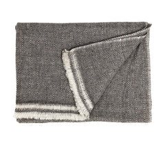 Cashmere Scarf - Gray Herringbone