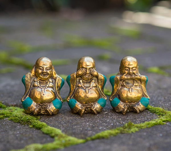 Happy Buddha Hear No Evil Trio Set  - Jade
