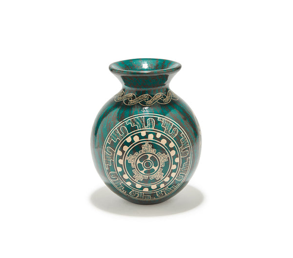 Guaitil 6" Vase - Teal Geo