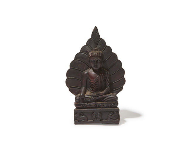 Hand Carved Wood Buddha on Lotus