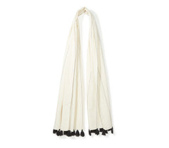 Black & White Scarf with Tassels
