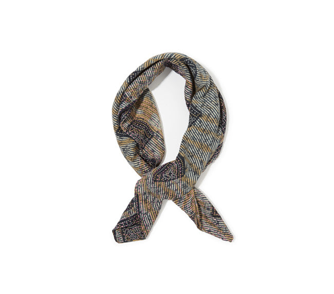 Square Scarf - Navy & Yellow
