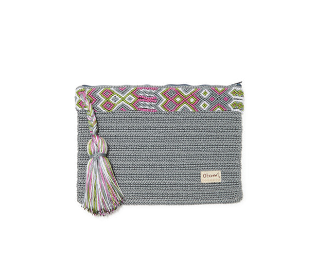 Chiapas Clutch Handbag - Gray
